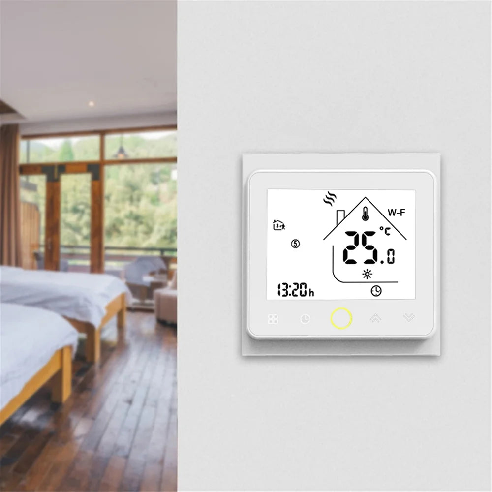 Tomshoo smart thermostat temperature controller wi fi control, compatible with home water/gas boiler