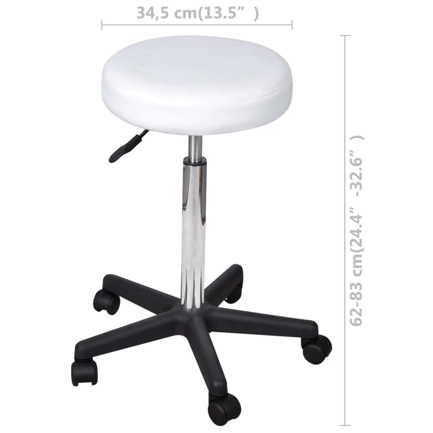 Suzicca office stool white faux leather