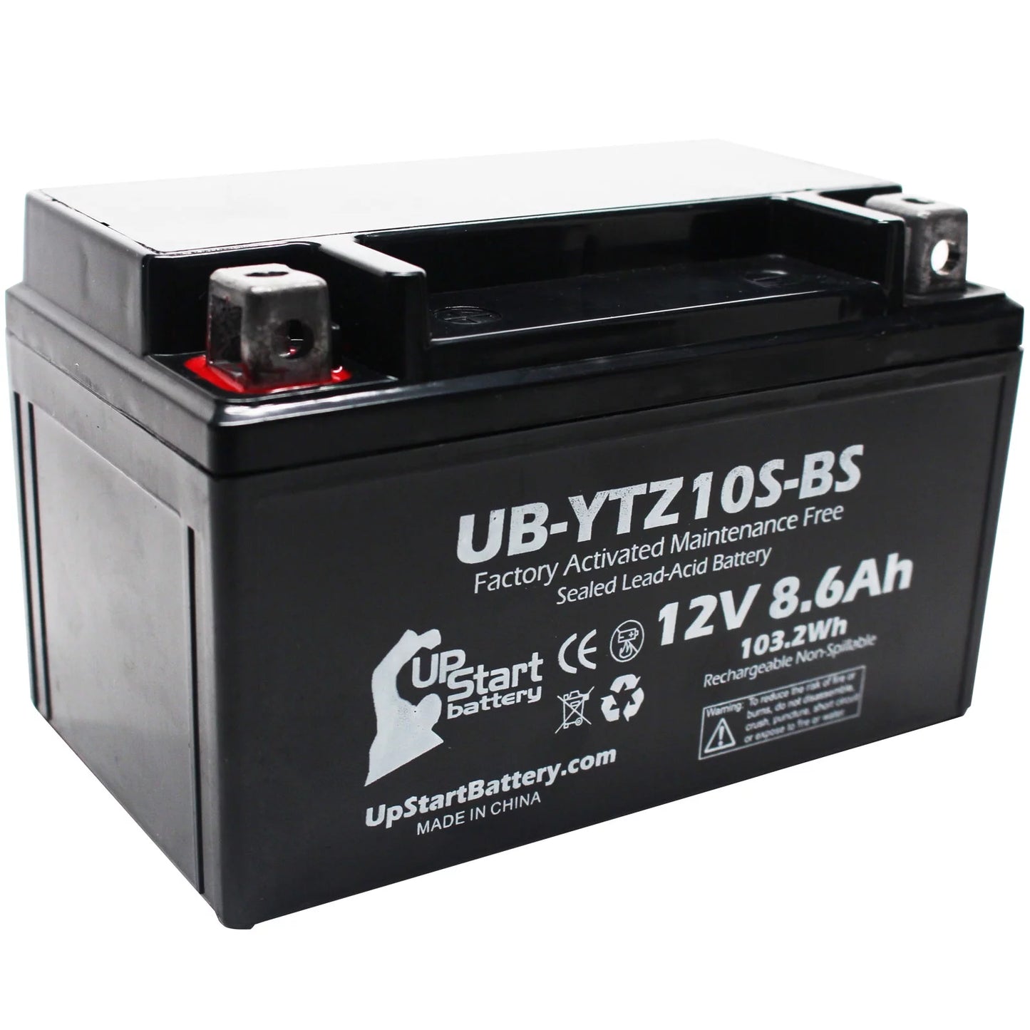 4-pack upstart battery replacement for 2010 yamaha yfm35r raptor 350cc factory activated, maintenance free, atv battery - 12v, 8.6ah, ub-ytz10s-bs