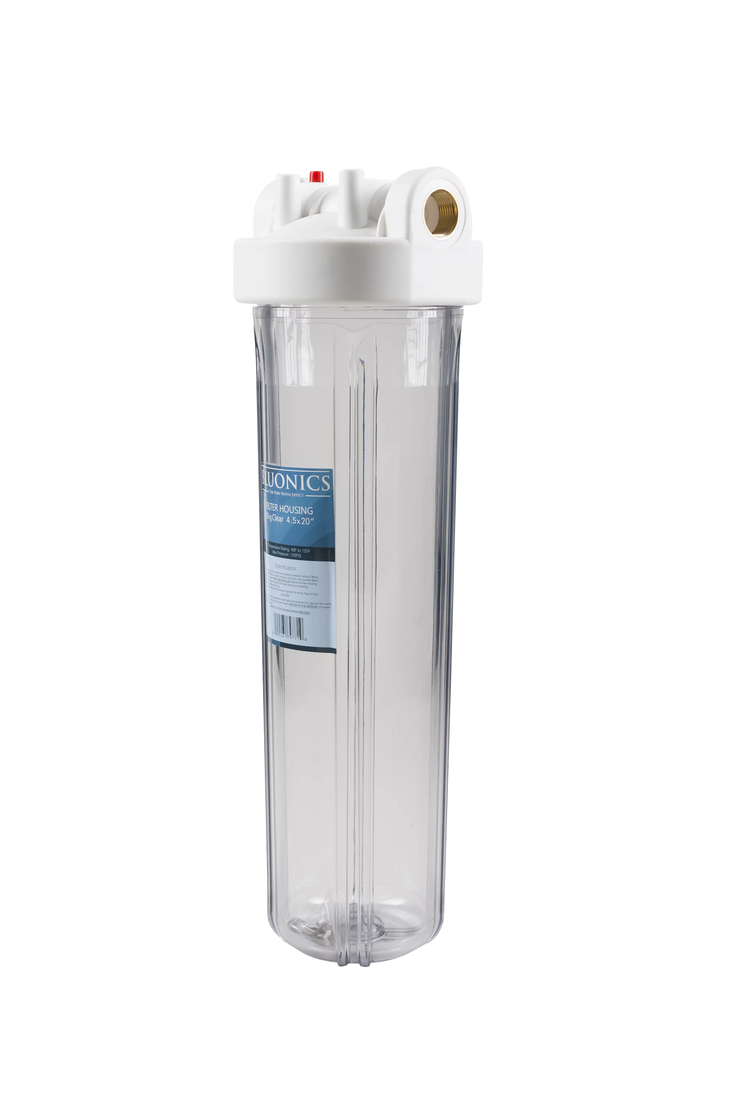 Two 20" big blue whole house water filter w/pleated sediment & carbon filters  clear blue transparent housings