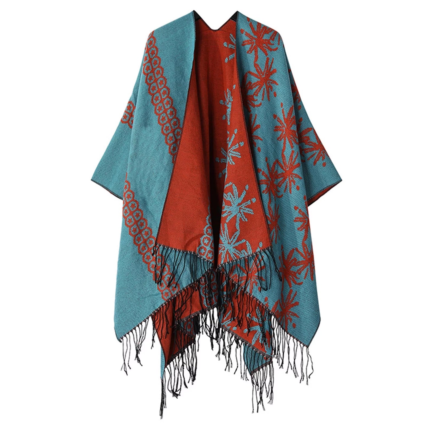 Womens scarf pashmina shawls and wraps women's printed shawl fashionable warm soft cardigans scarf christmas gift double sided thickened shawl