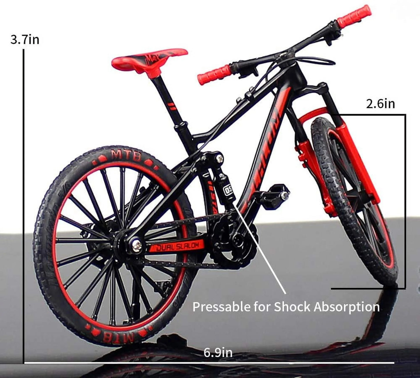 Yeibobo ! alloy mini downhill mountain bike toy, die-cast bmx finger bike model for collections (black/red)