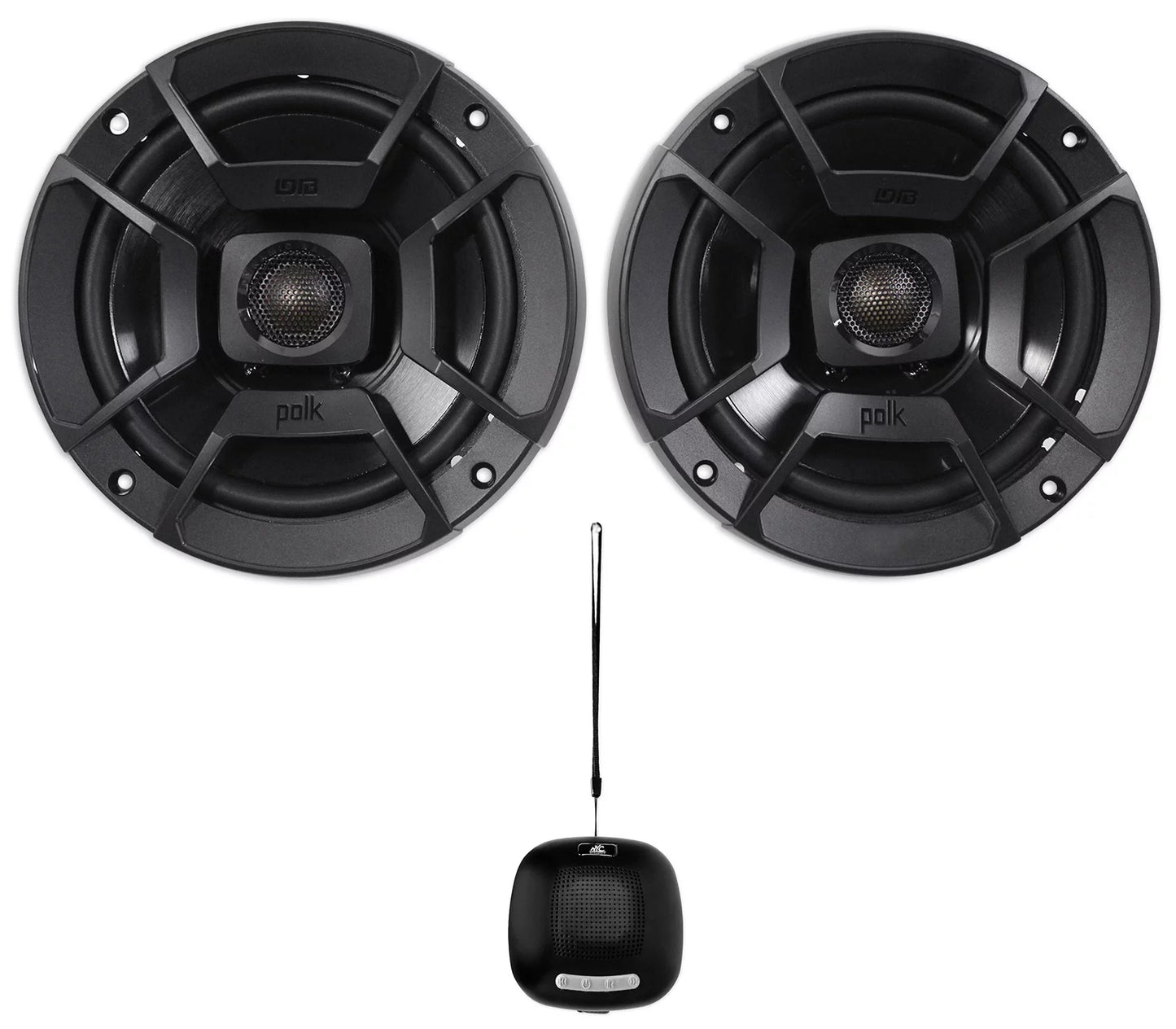 (2) polk audio db652 6.5" 300w car/marine/motorcycle speakers+speaker