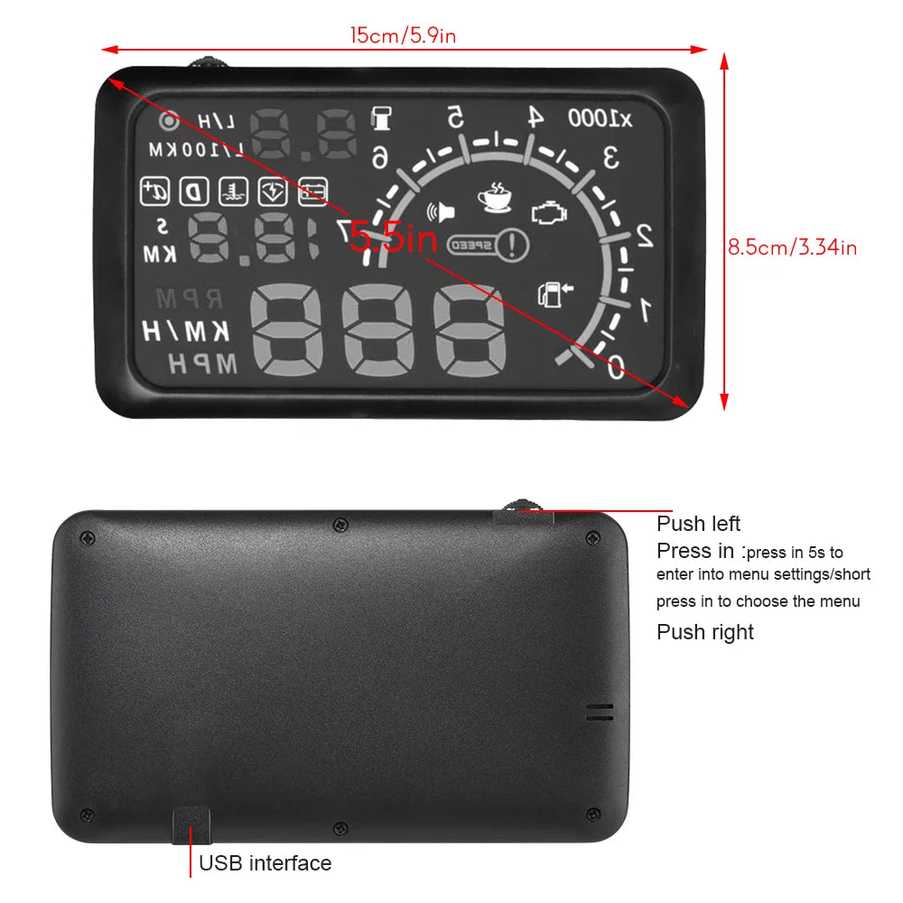 Andoer drive safely with head up display, speedometer, water temperature, mileage, flexible alarm modes