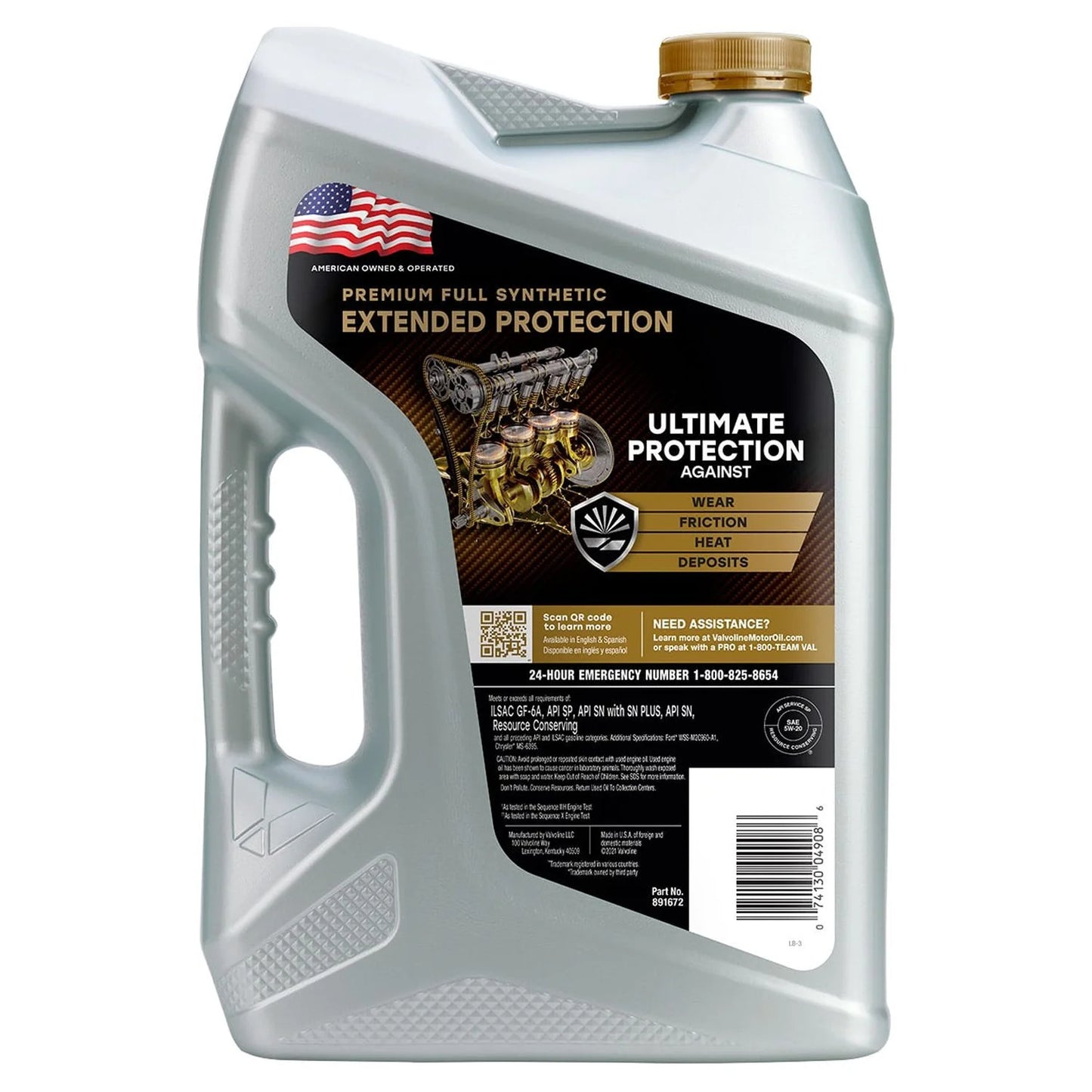 Valvoline extended protection premium full synthetic 5w-20 motor oil 5 qt