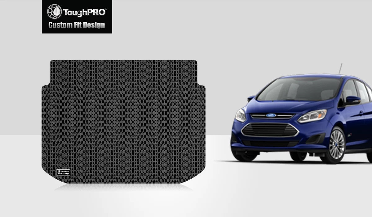 Toughpro - trunk mat compatible with ford cmax - all weather heavy duty (made in usa) - black rubber - 2013