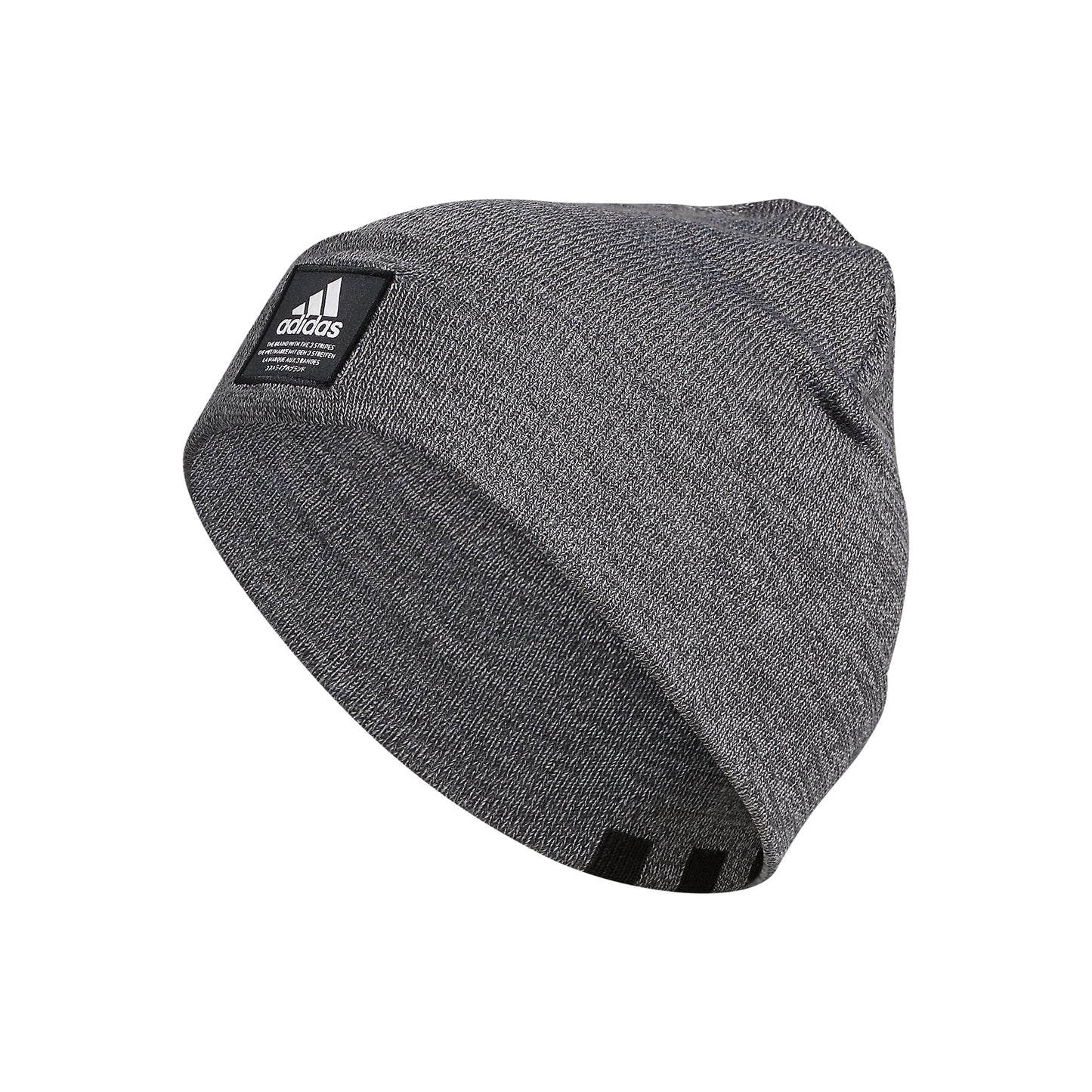 Adidas men's amplifier fold beanie, carbon-grey twist/black/white f21, one size