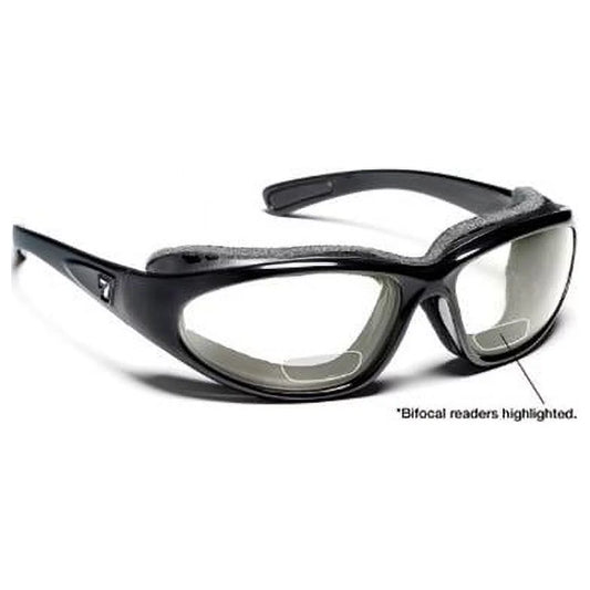 7eye 140540f bora sharp view clear plus 2.50 reader sunglasses- glossy black - medium & extra large