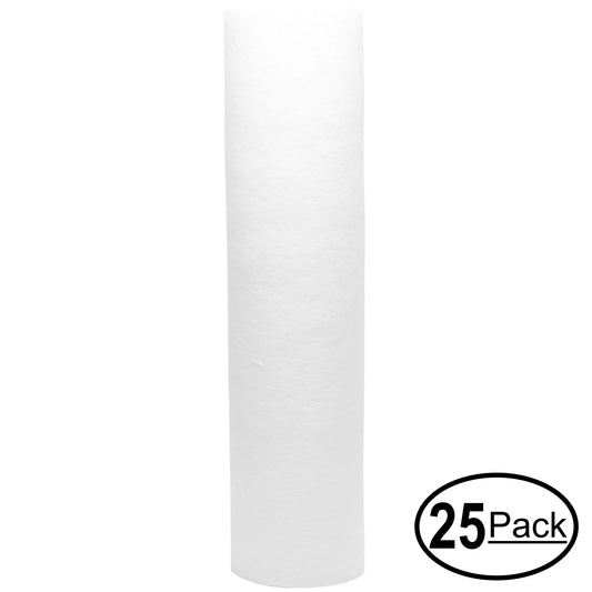 25-pack replacement for water depot wd ro 3s polypropylene sediment filter - universal 10-inch 5-micron cartridge for water depot 3 stage reverse osmosis system - denali pure brand