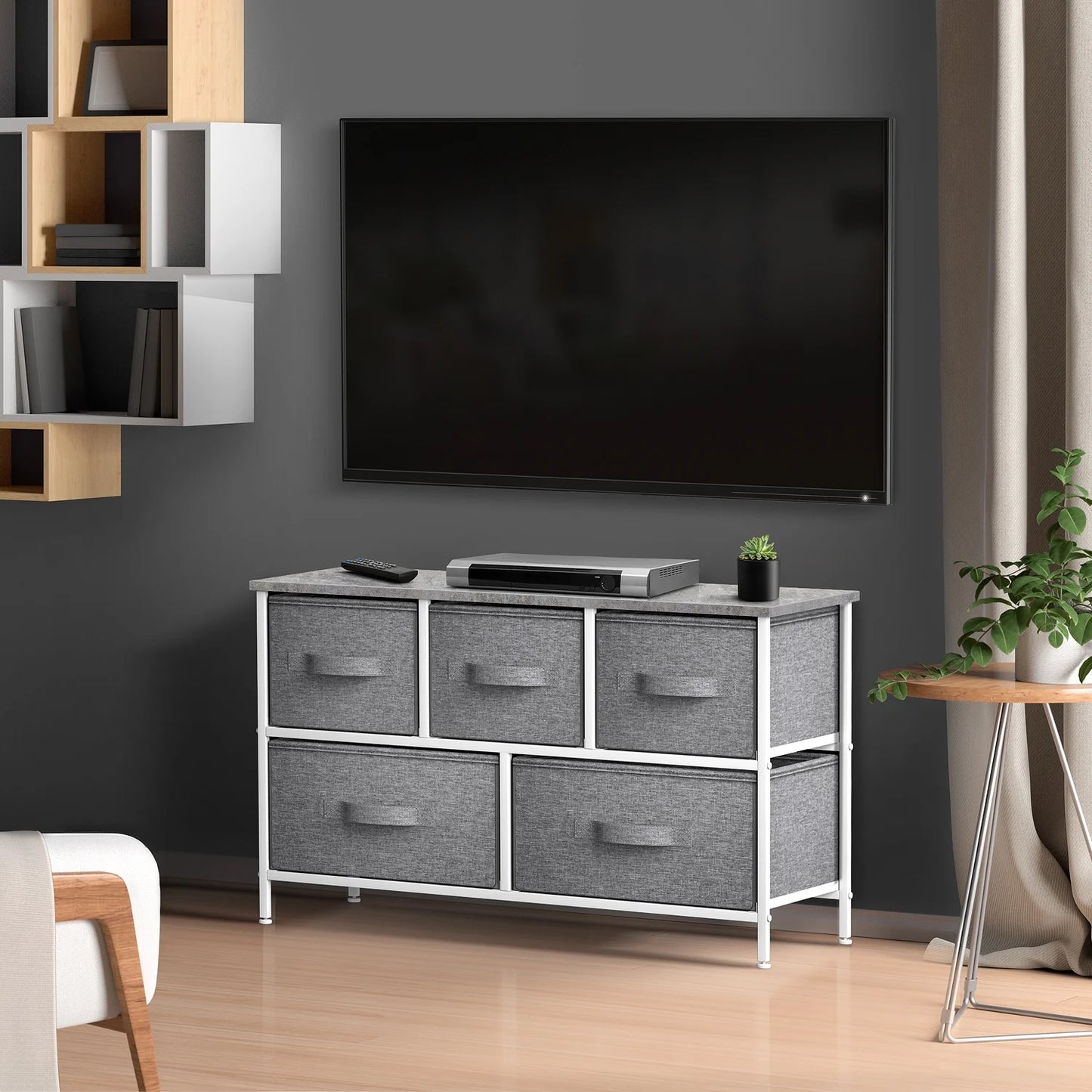 Storage cube dresser - grey