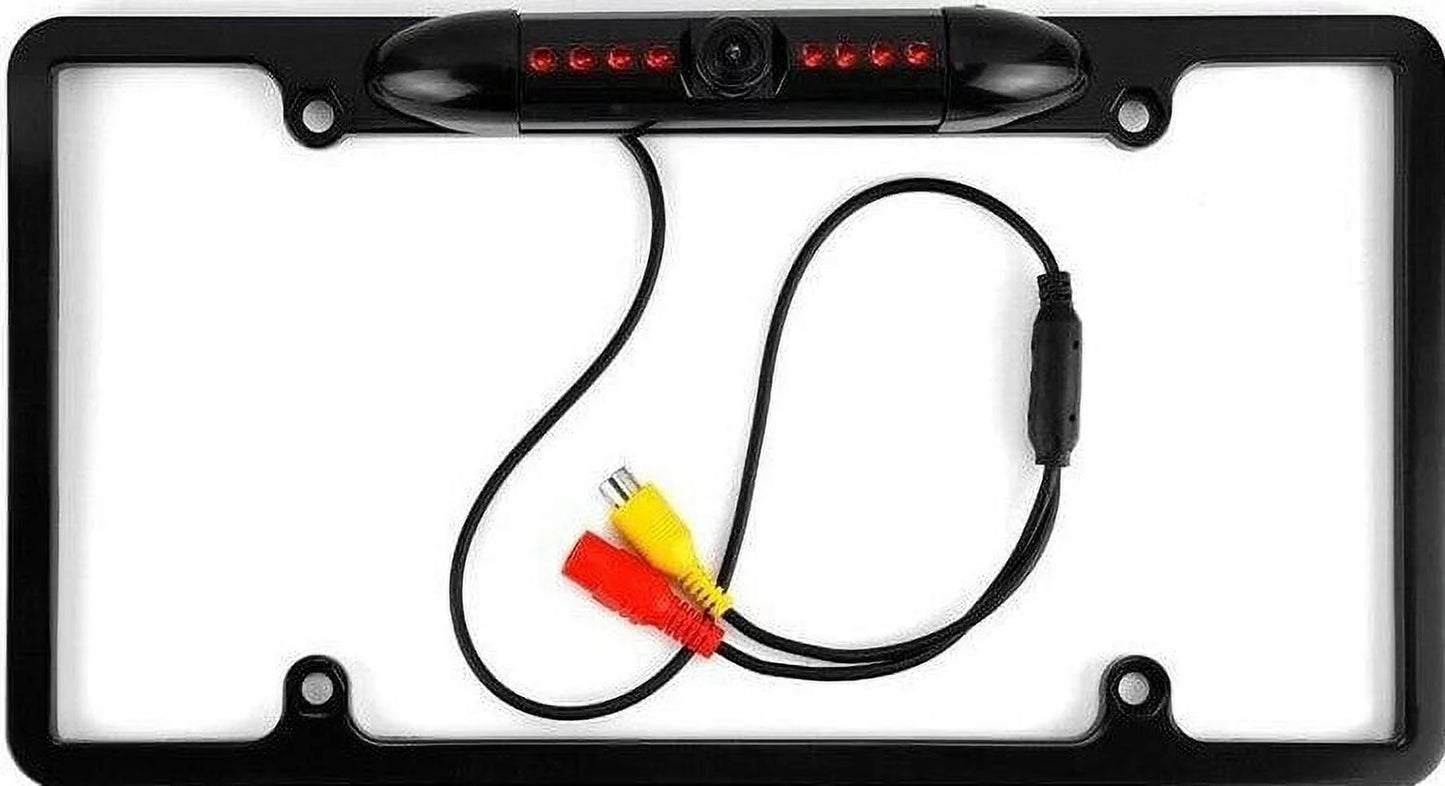 Backup camera rearview license plate frame for boss bv9358b black