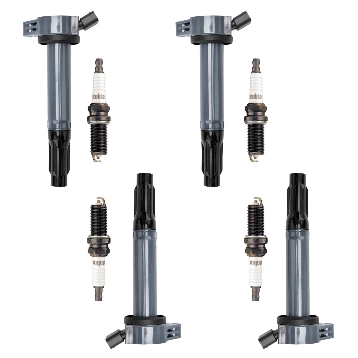 4 ignition coils and 4 autolite spark plugs compatible with 2007-2019 lexus es300h es350 lx570 uf487