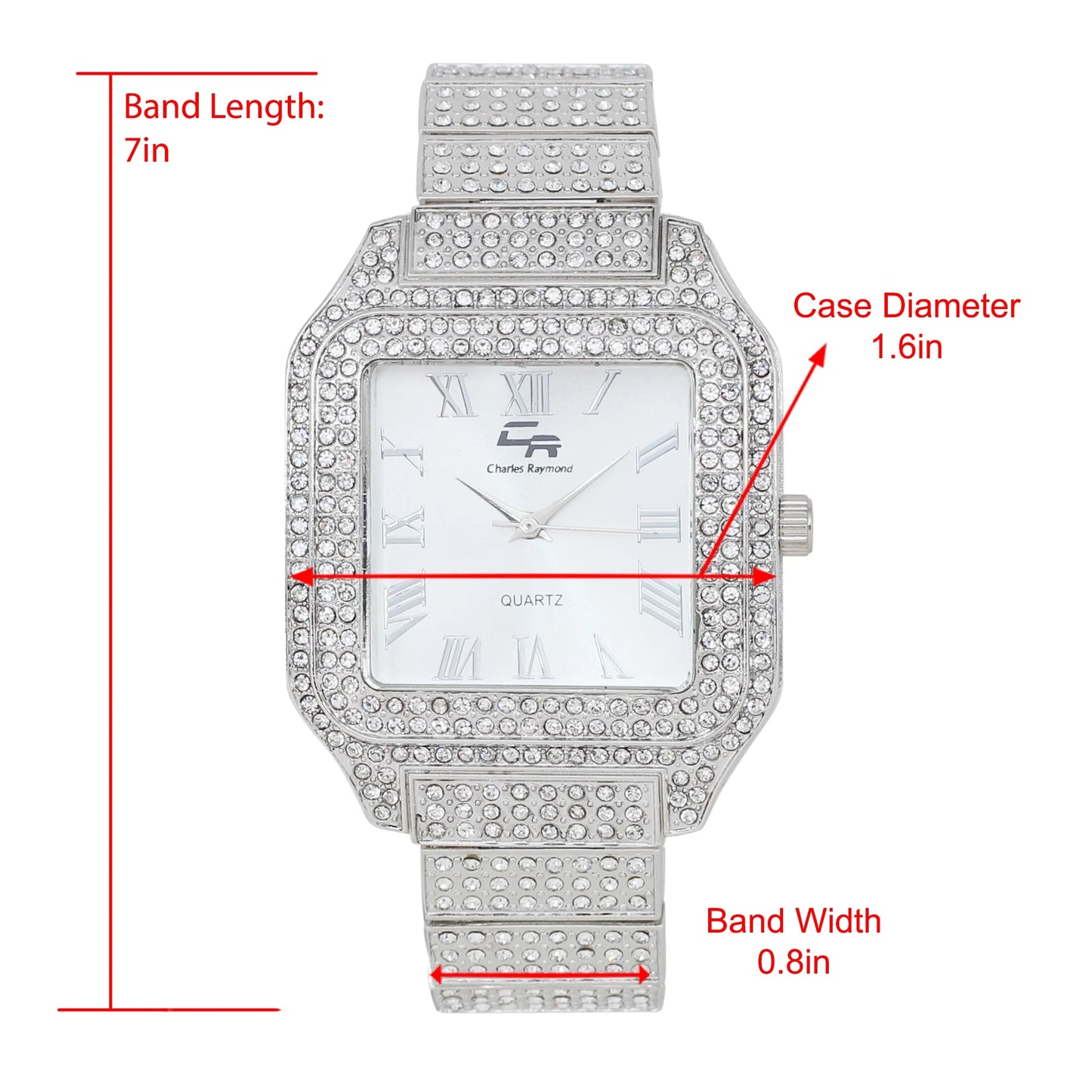 Women's luxury crystal diamonds iced out watch, a true testament to blinged-out beauty and timeless glamour (l0513la classic-slv)