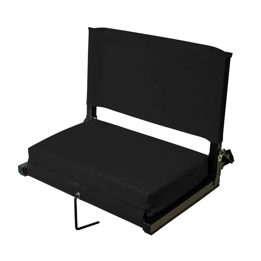 Stadium chairs for bleachers with back support by outdoor leisure products, large ultra-padded seat for complete comfort, easy carry handle with adjustable shoulder strap