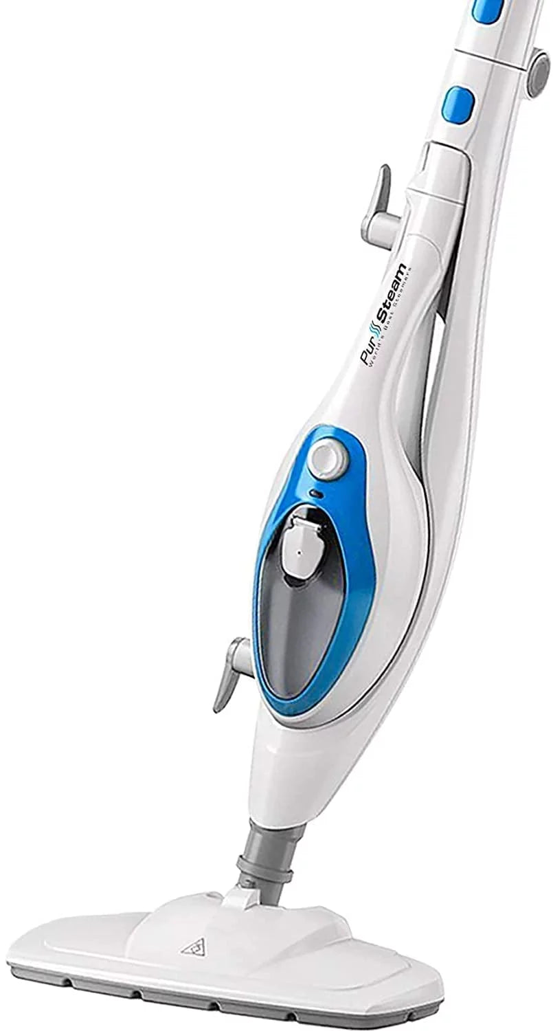 Steam mop cleaner 10-in-1 with convenient detachable handheld unit use on laminate, carpet