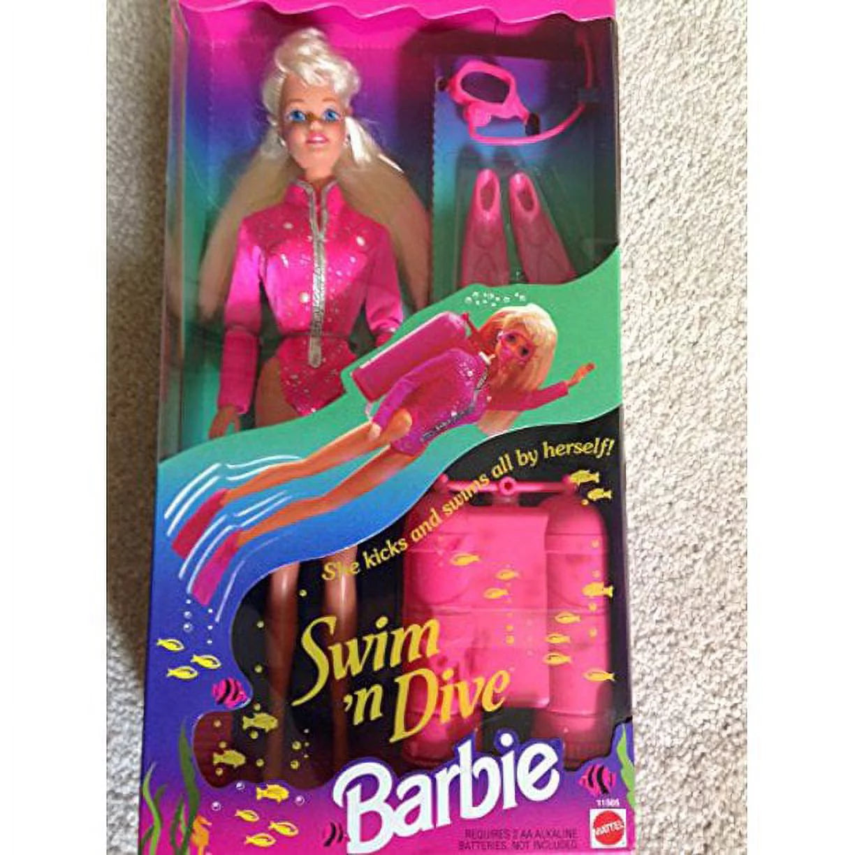 Swim 'n dive barbie doll 1993 mattel 11505