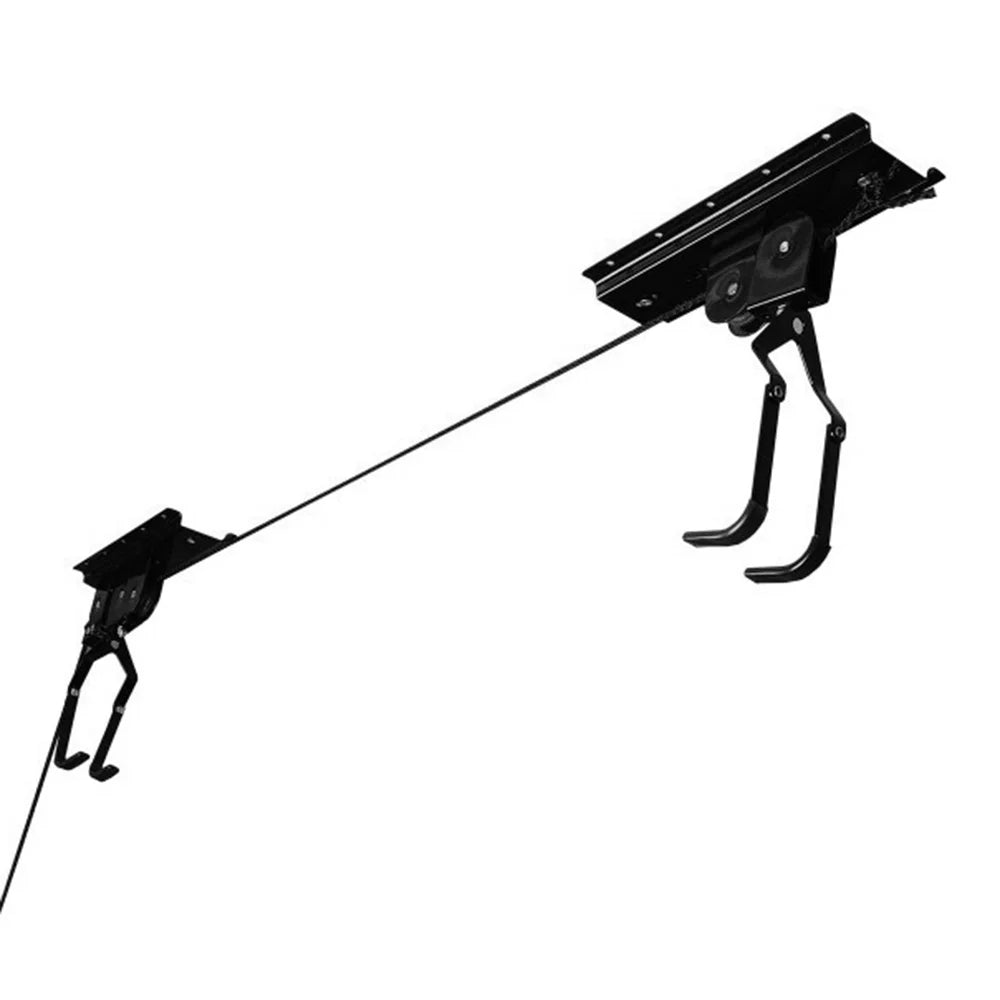 Tomfoto  hoist garage storage bike lift pulley system with 60kg bearing overhead bike rack heavy duty ceiling  hanger