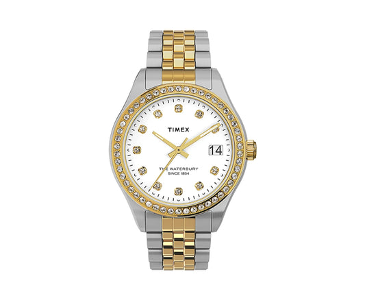 Timex waterbury legacy with swarovski� crystals 34mm stainless steel bracelet women's watch