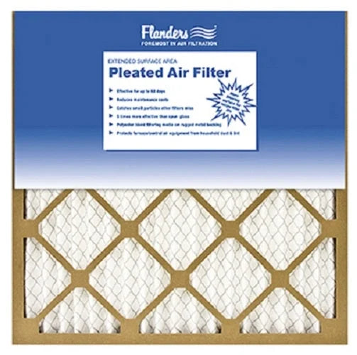 Aaf/flanders 81555.011420 14" x 20" x 1" basic pleated 60 day disposable furnace air filter merv 6 - quantity of 12