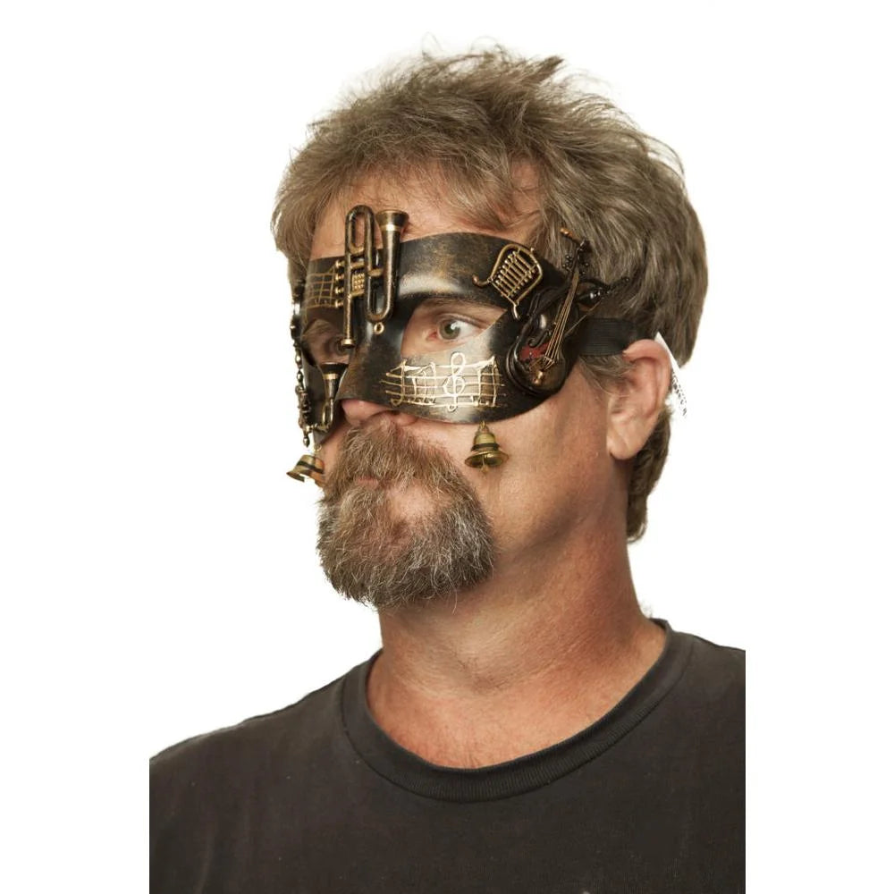 Western fashion 63292 steampunk mask with musical notes&#44; copper