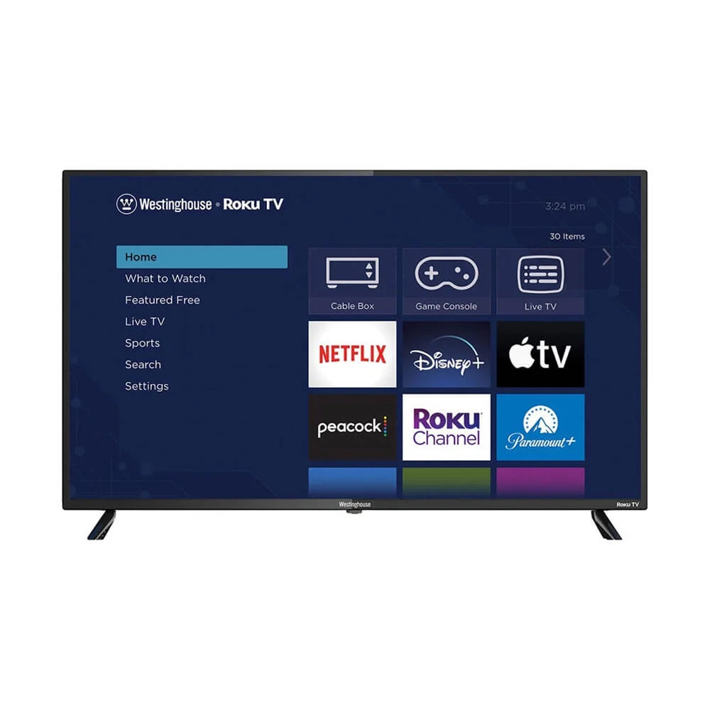 Westinghouse - 43" 4k uhd smart roku tv with hdr - remote, power cable, stand legs, screws, 2 batteries included