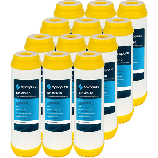 Spiropure sp-ws-10 10” x 2.5” cation resin water softener cartridge ws-10 155319-43 (case of 12)