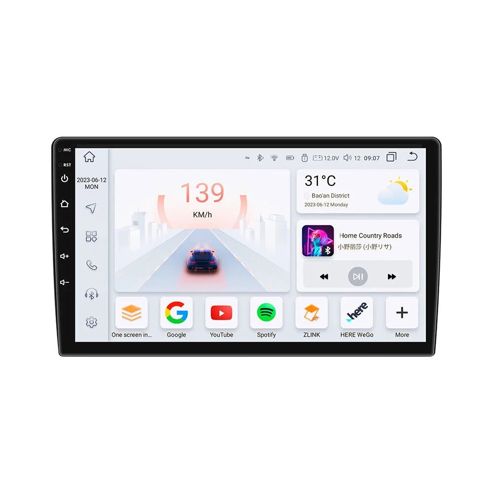 10'' 2din android qled car stereo nav gps radio dsp carplay weather 8core 4+32gb