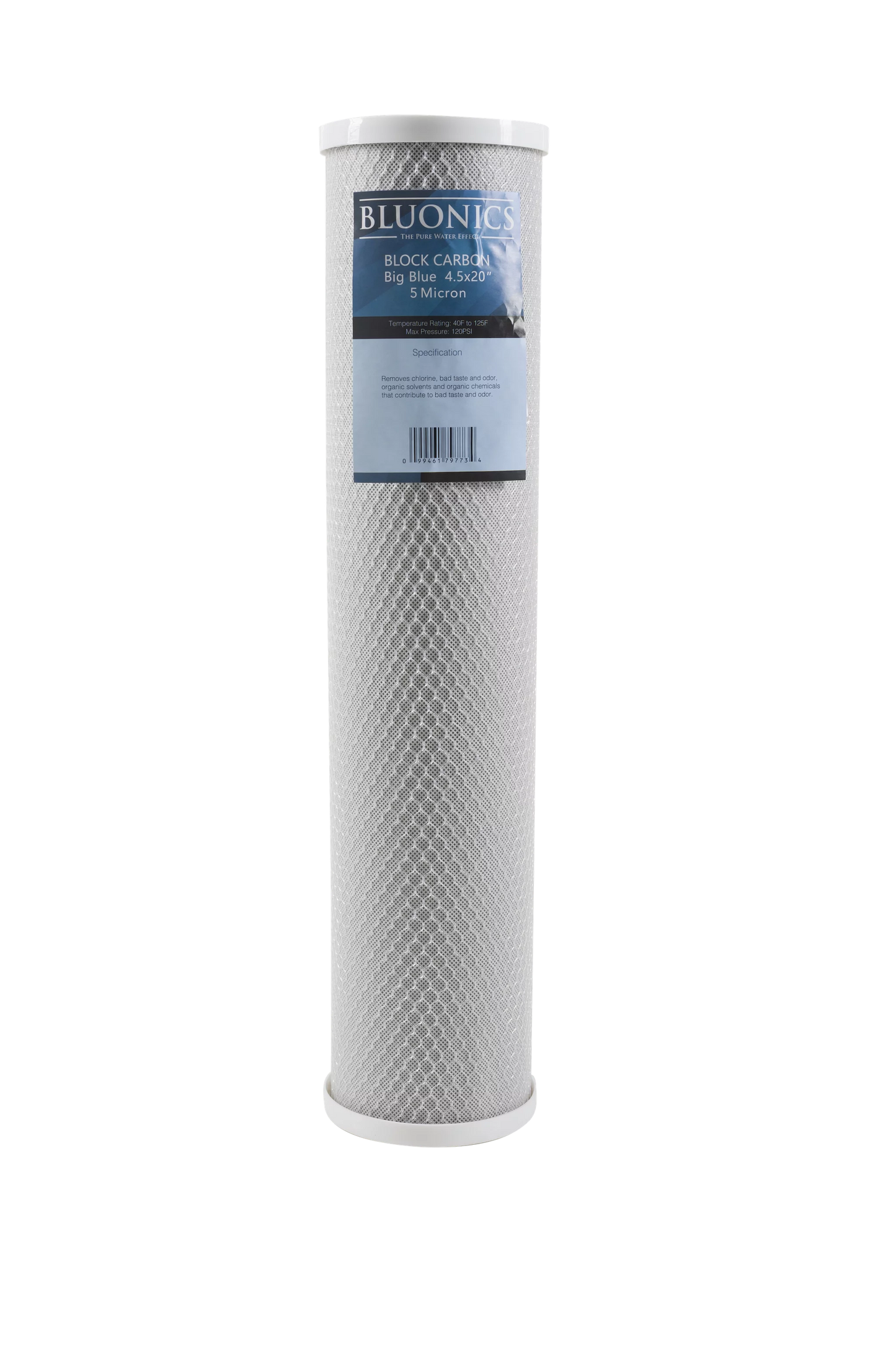 Two 20" big blue whole house water filter w/pleated sediment & carbon filters  clear blue transparent housings