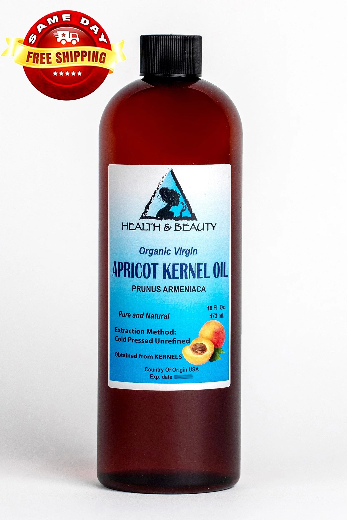 Apricot kernel oil unrefined organic virgin cold pressed raw natural pure 64 oz