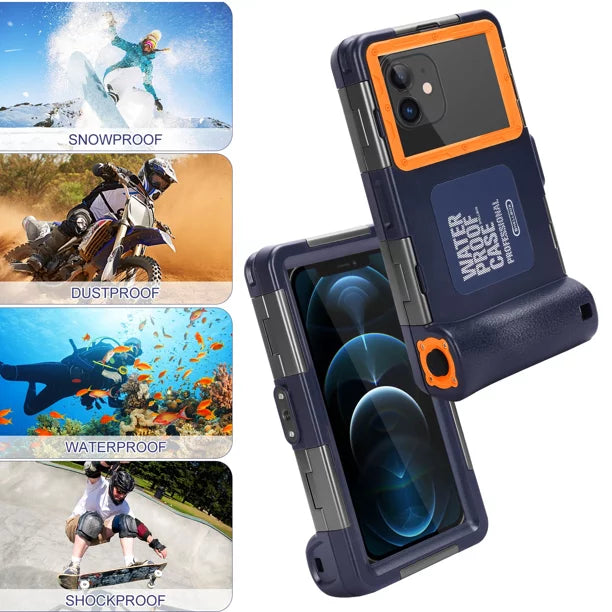 Urbanx professional [15m/50ft] swimming diving surfing snorkeling photo video waterproof protective case underwater housing for samsung galaxy f62 and all phones up to 6.9 inch lcd with lanyard