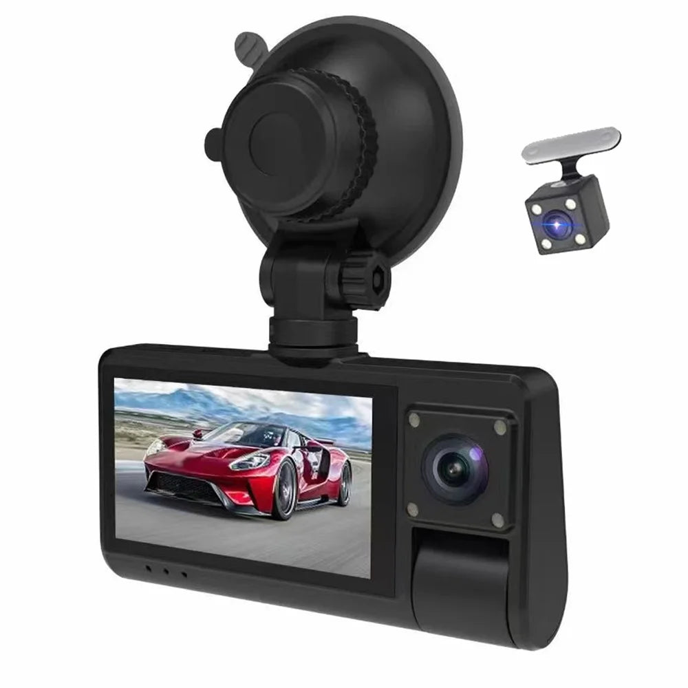 3-in-1 dash cam - touch screen rearview mirror with clear video recording, wide angle camera, wifi connectivity - auto safety driving recorder