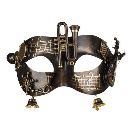 Western fashion 63292 steampunk mask with musical notes&#44; copper