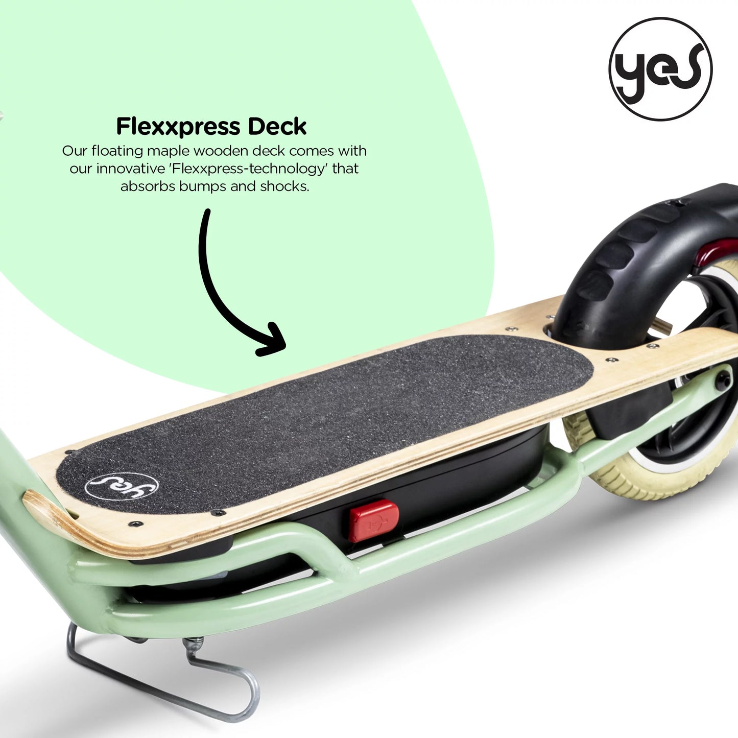 Yvolution yes electric scooter for adults (green) led display, foldable design