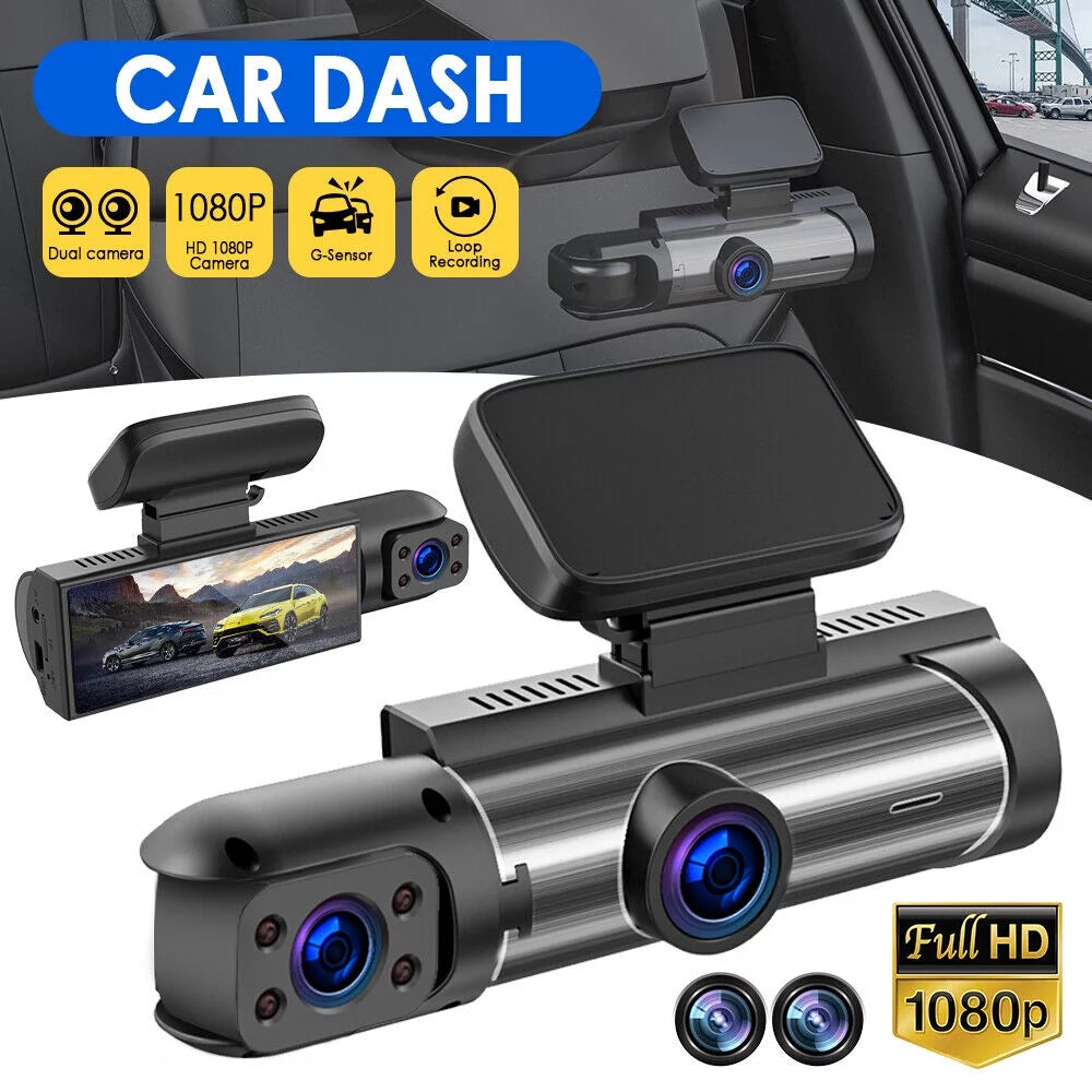 Vtin car dual lens dash cam hd 1080p video recorder camera g-sensor parking monitor