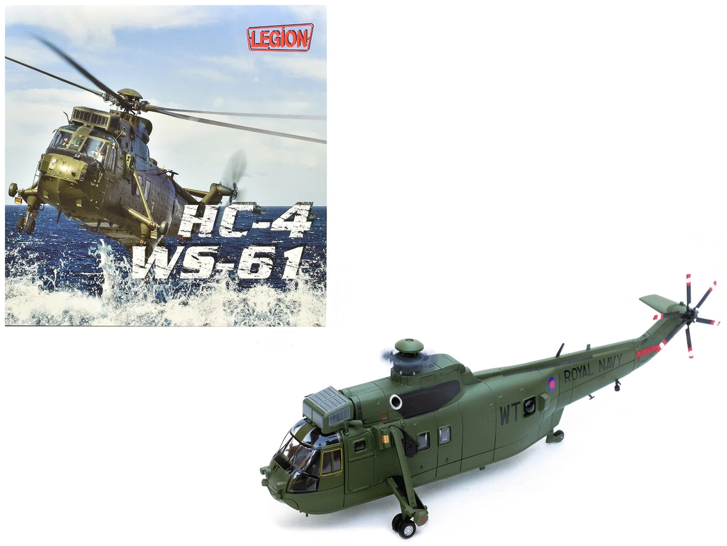 Westland sea king hc.4 helicopter "somerset" (2009) british royal navy 1/72 diecast model by legion