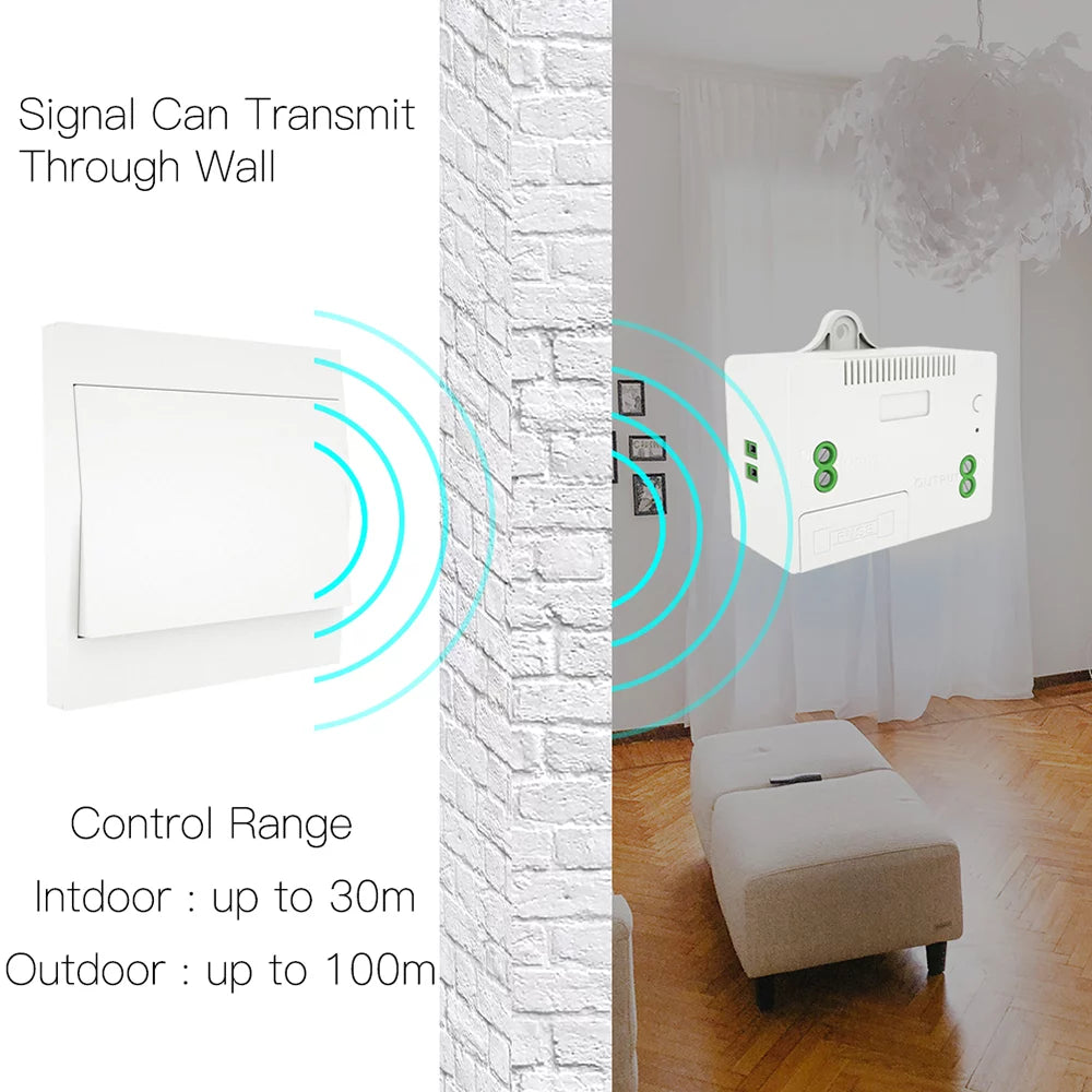 110-230v wireless switch and receiver kit self-powered switch remote control fixture