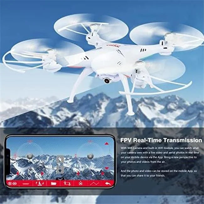 Uno1rc nm56221 2.4ghz syma x5sw-v3 wifi fpv rc quadcopter drone with camera - white