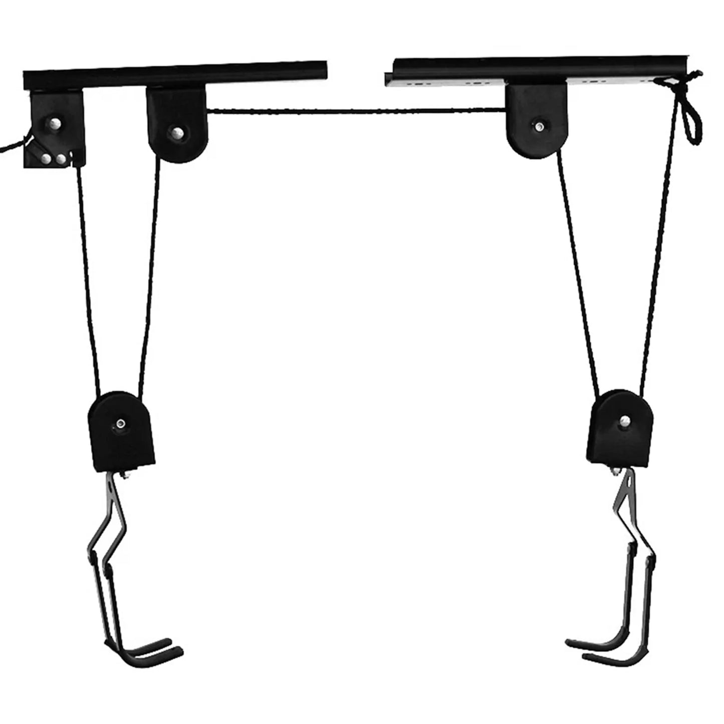 Tomfoto  hoist garage storage bike lift pulley system with 60kg bearing overhead bike rack heavy duty ceiling  hanger