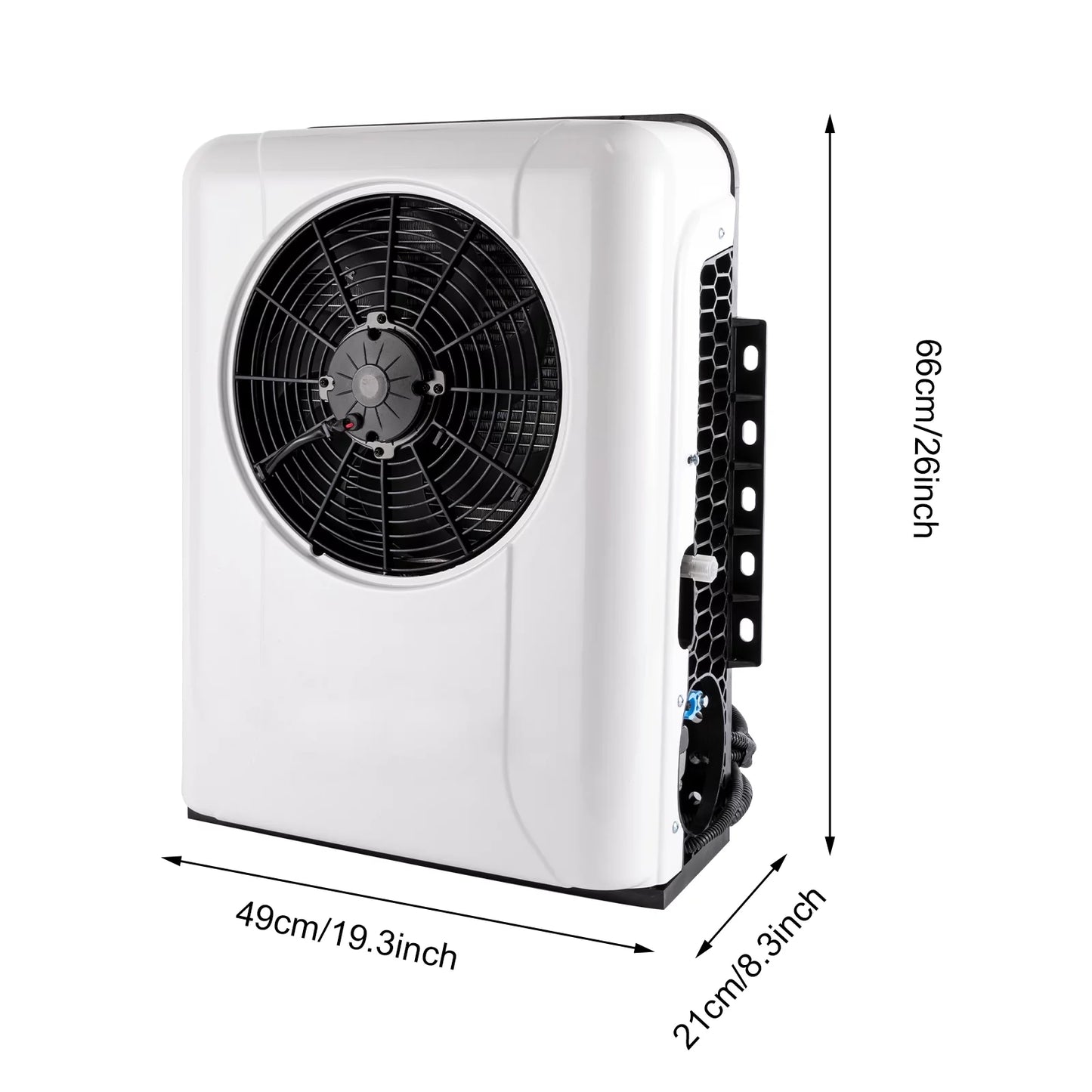 Aiqidi dc 12v truck cab air conditioner split, universal truck caravan car rv split ac system unit, 800w, 6800btu, 1000-3000rpm