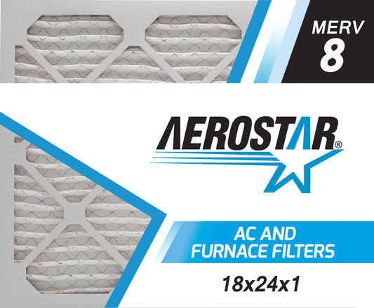 Aerostar 18x24x1 merv  8,  air filter, 18x24x1, box of 4