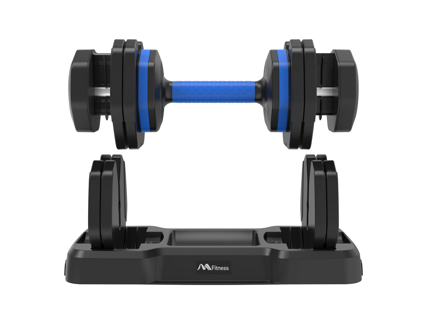 Adjustable dumbbell - 55lb x2 dumbbell set of 2 with anti-slip handle, fast adjust weight by turning handle with tray, exercise fitness dumbbell suitable for full body workout