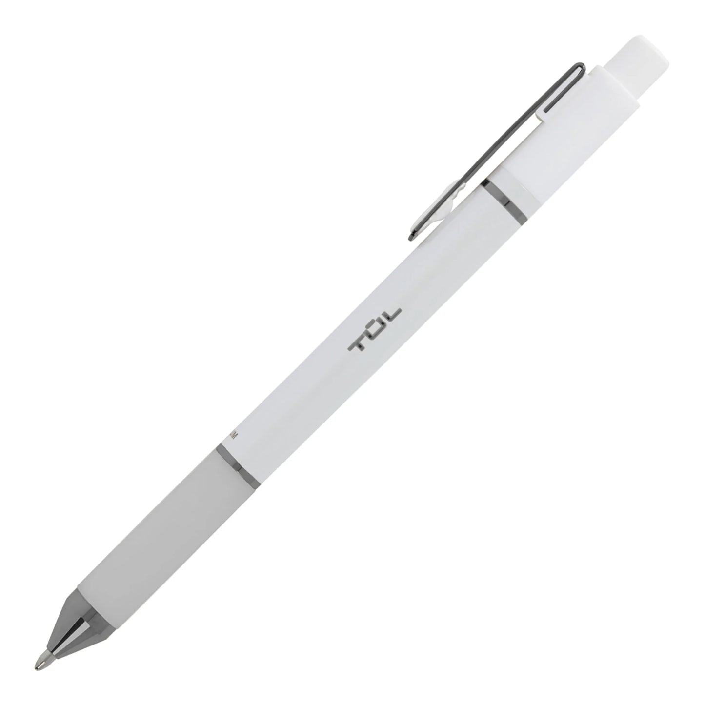 Tul® bp series retractable ballpoint pens, medium point, 1.0 mm, pearl white barrel, black ink, pack of 12 pens