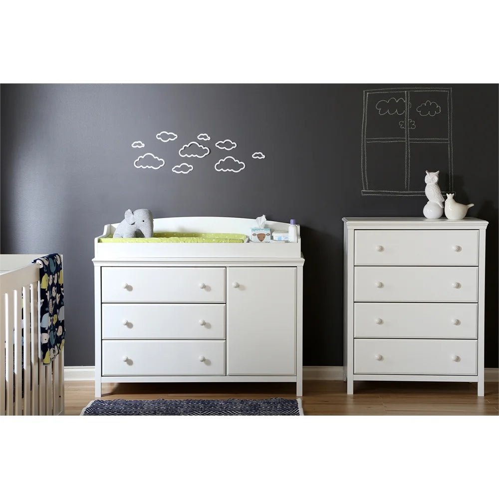 South shore furniture south shore cotton candy changing table with removable changing station, pure white