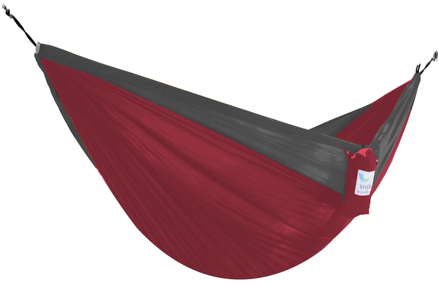 The hamptons collection 128" red and gray heavy duty lightweight traveler’s nylon hammock