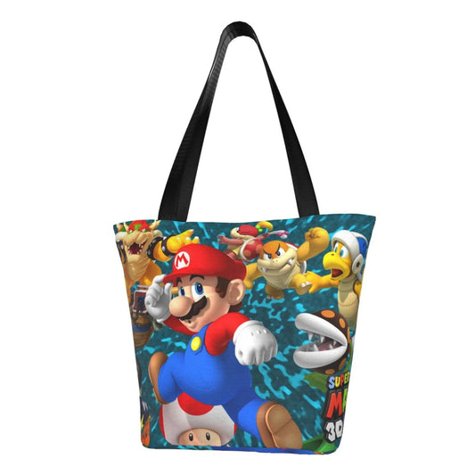 Super mario 3d land women's tote bag large capacity shoulder handbag for travel beach shopping business work school