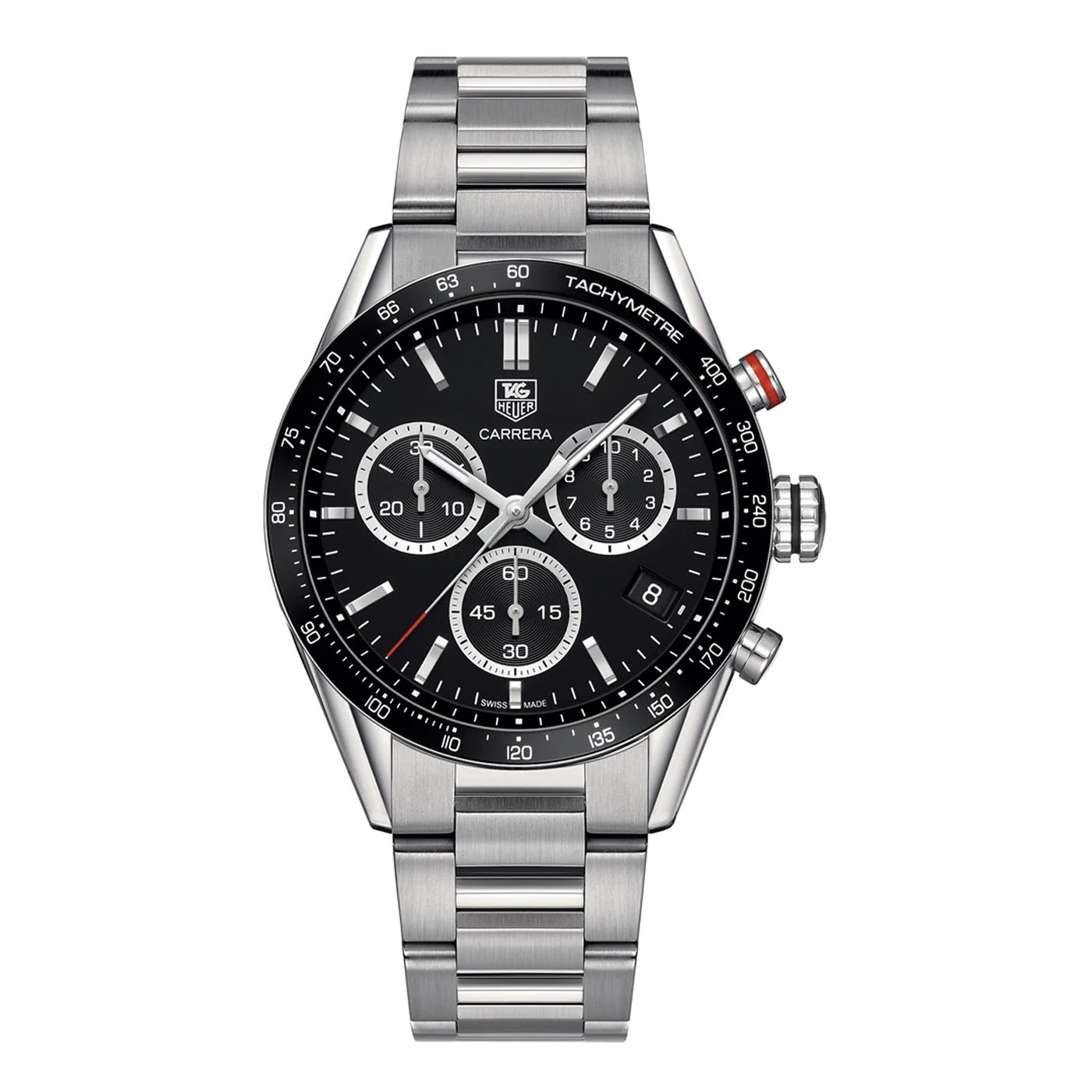 Tag heuer carrera 43mm chrono date quartz mens watch cv1a10.ba0799