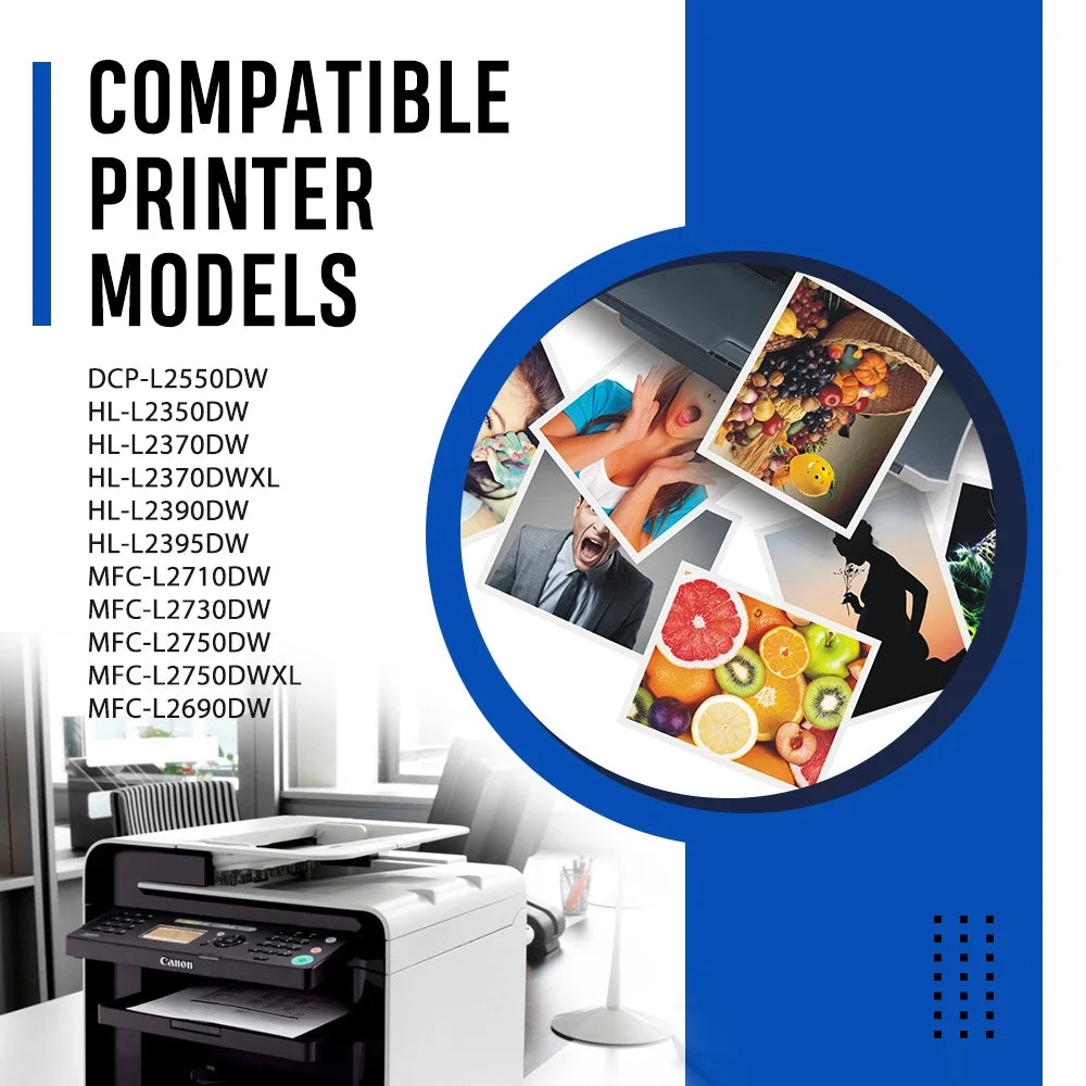 Tn-760 toner cartridge and dr-730 drum unit set compatible for brother dcp-l2550dw hl-l2350dw mfc-l2710dw mfc-l2690dw printer (3x tn760 toner, 1x dr730 drum unit )