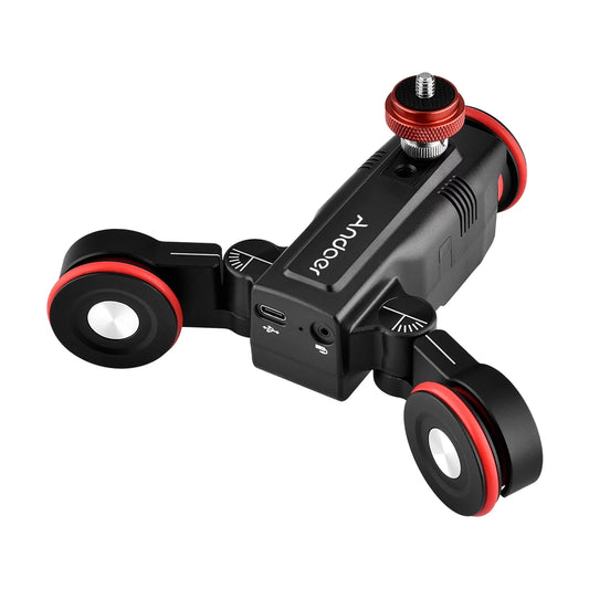 Andoer video dolly,adjustable speed 3-wheels motorized slider l5i  dolly 3-wheels motorized car mobile app video auto dolly auto dolly 3-wheels slider dolly car app time-lapse line wireless dsfen