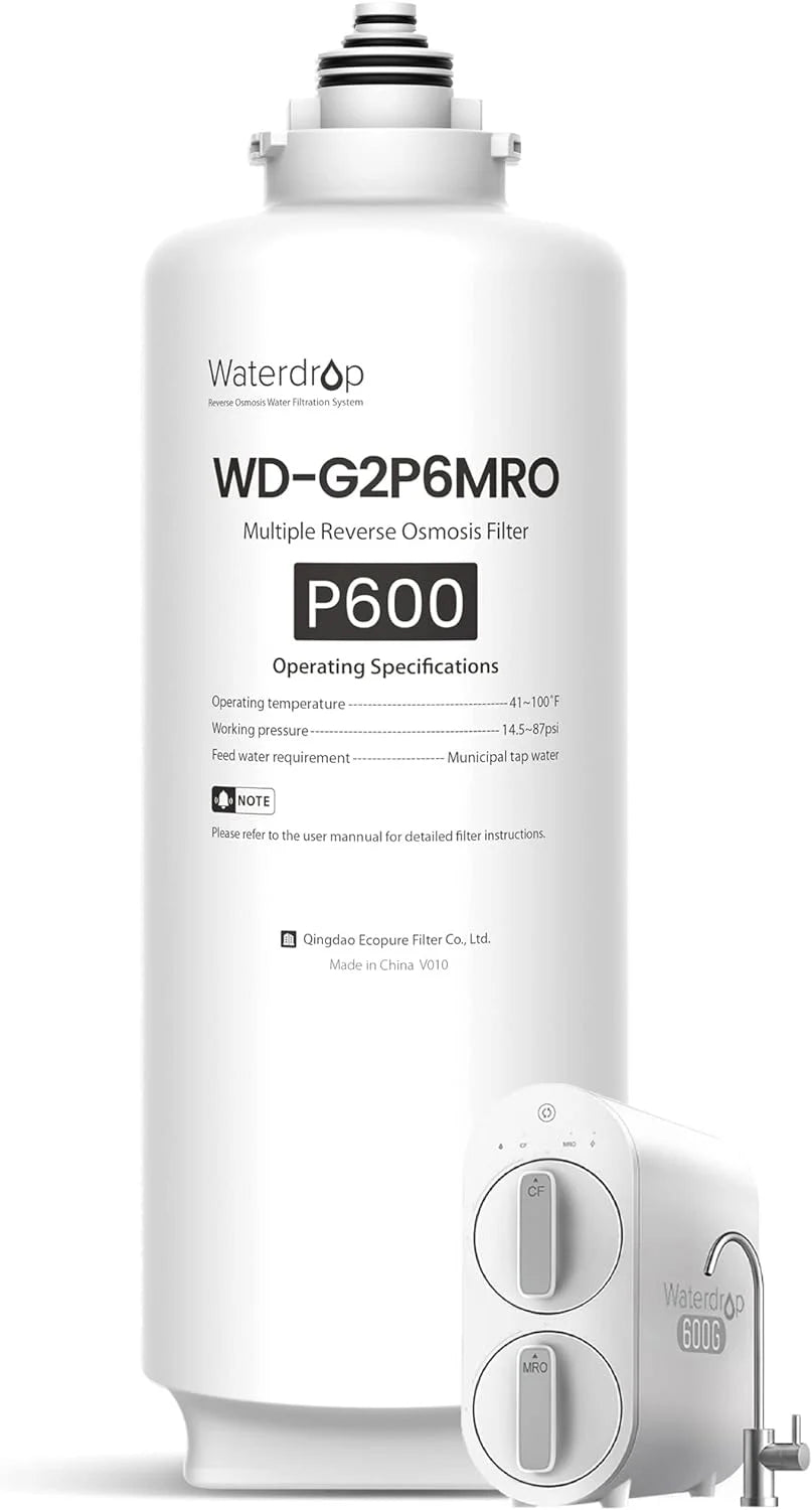 Waterdrop wd-g2p600-ro filter, replacement for wd-g2p600-w reverse osmosis system, 2-year lifetime, reduce pfas