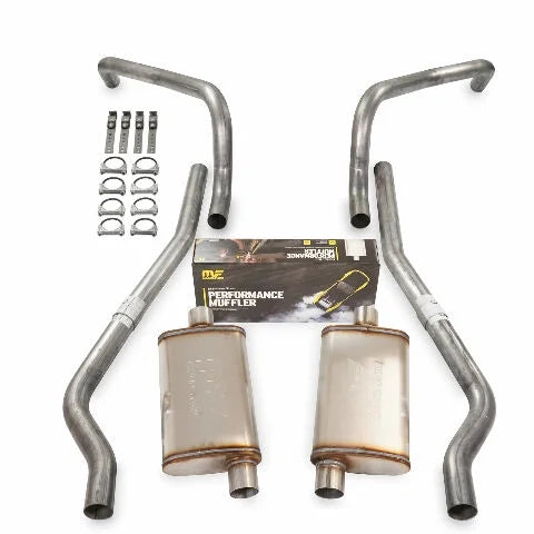 62-67 chevy ii nova 2.5" dual exhaust kit magnaflow stainless mufflers rear exit